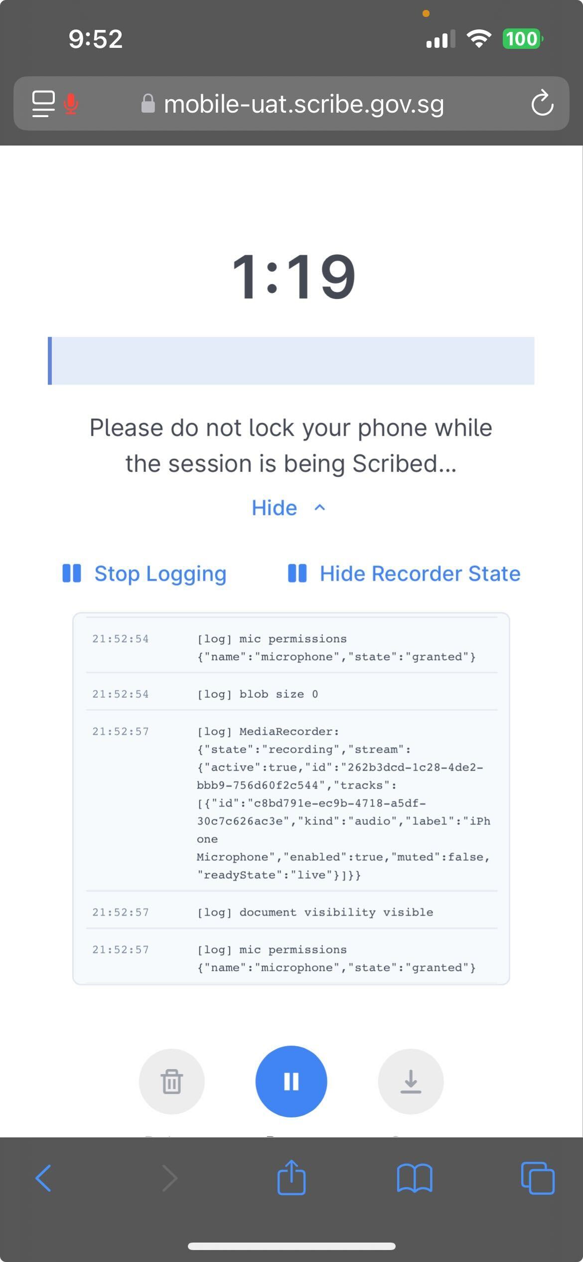 log permissions